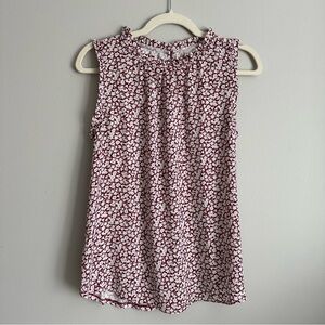 LOFT Floral Tank Top Blouse Pink Small